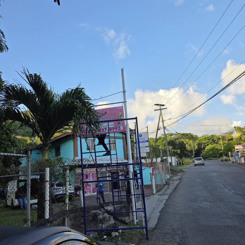 sign installation blue sky